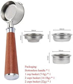 58mm Bottomless Portafilter，Compatible For Gaggia，Baby Classic With 1/2/4 Cup Basket Espresso Machine Barista Accessory(A rosewood) - Image 2