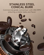 AMZCHEF 75-Setting Single Dose Coffee Grinder, 40mm Burr, <0.2g Retention - Image 4