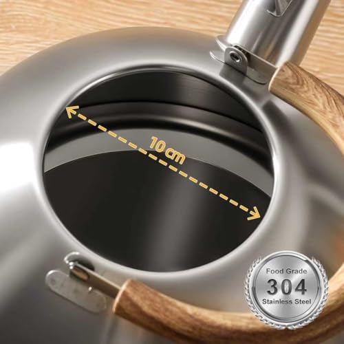 18/8 Stainless Steel 3.17 Quart Tea Kettle for Stovetop, Silver - Image 4