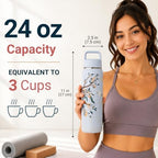Farasi Tea Infuser Bottle for Loose Leaf Tea Insulated Stainless Steel Water Bottle Tumbler - Portable Coffee, Fruit, Loose Leaf Infuser Mug- Leakproof Blue Floral 24 oz - Image 3