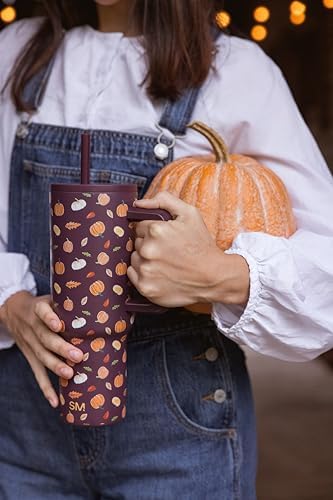 Simple Modern Halloween Tumbler with Handle | 40oz | Pumpkins - Image 2