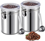 Suclain 2 Pack 64 oz Airtight Stainless Steel Coffee Canisters for Kitchen by Suclain