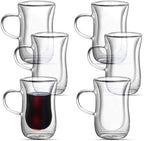 4 Oz Double Wall Borosilicate Insulated Glass Coffee Mug Set of 6, 120ml Coffee Cups with Handle for Tea, Latte - Perfect Espresso Cup Gift - Image 7