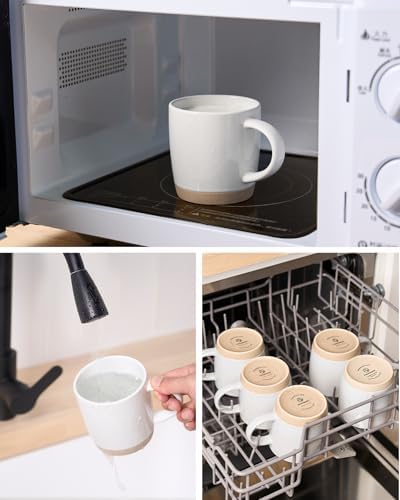 famiware Milkyway Coffee Mugs of 4, 13 oz Mug Set, Ceramic Cup with Handle - Image 5