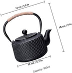 Small 900ml Cast Iron Tetsubin Tea Pot with Handle, Japanese Style Iron Teapot for Household Use, Sturdy Heat Retention Teaware for Gongfu Tea and Home Brewing - Image 2