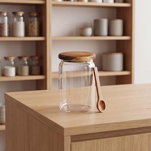 2-Pack 2000ml Mason Jars w/Spoons, Acacia Lids for Flour & Spice - Image 7