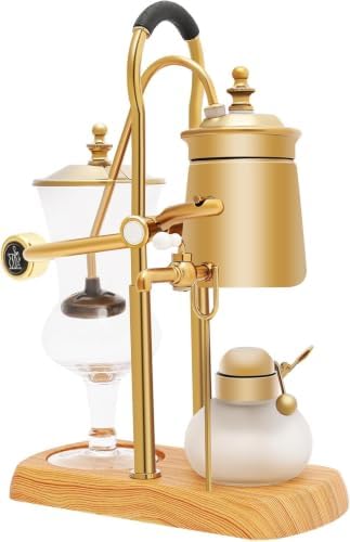 Belgian Balance Siphon Coffee Maker, Vintage Vacuum Brewer, 400ml Gold/silver Finish Brewing System, Manual Gravity Syphon Coffee Pot For Home Kitchen Gold - Image 2