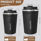 4 Pack Travel Coffee Mug 12oz Insulated Coffee Cup with Lid, Reusable Thermal Coffee Cup Stainless Steel Coffee Tumbler to Keep Hot & Cold Drinks for Car, Daily, Travel and Gifts, Multicolor - Image 2