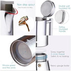 Stainless Moka Pot Stovetop Espresso Maker Induction Italian Coffee 1-9Cups - Image 5