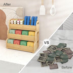 Wisuce 3-Tier Bamboo Tea Bag Organizer, Stackable Tea Holder for Countertop (Natural) - Image 6