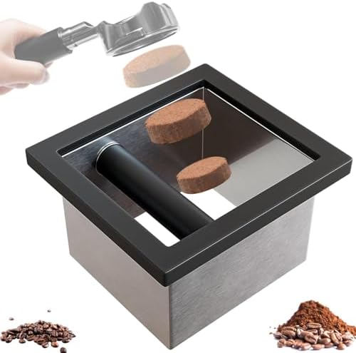 Bottomless Knock Box Espresso, Embedded Coffee Knock Box, Stainless Steel Countertop Espresso Grounds Container for Commercial Cafes Restaurants Home (5.44 x 5.91”) by Unknown