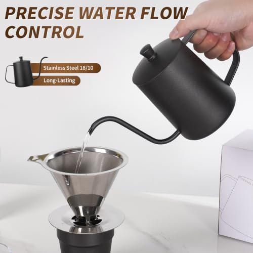 20oz Gooseneck Coffee Kettle, Stainless Steel Pour Over Kettle - Image 6