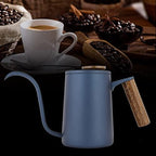 600ml Fashion Stainless Steel Handle, Drip Coffee Pot, Long Gooseneck Spout Kettle, Coffee Filter Fine Water Flows Coffee Pot (Blue) - Image 5