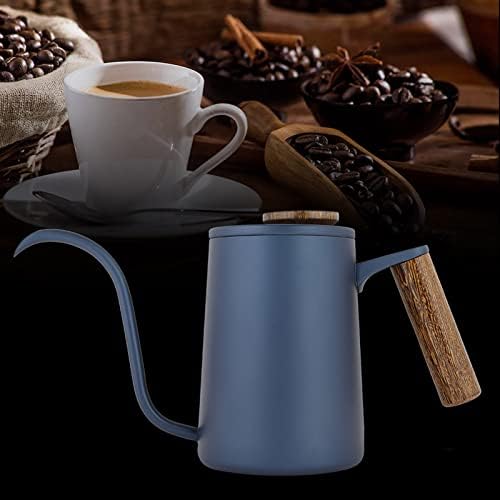 600ml Fashion Stainless Steel Handle, Drip Coffee Pot, Long Gooseneck Spout Kettle, Coffee Filter Fine Water Flows Coffee Pot (Blue) - Image 5