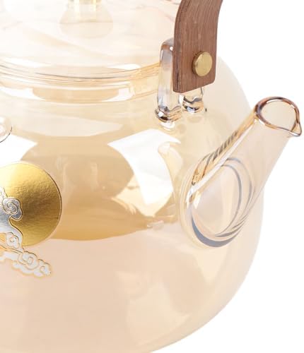 Glass Teapot, High Borosilicate Loose Leaf Tea Brewer 950ML with Removable Infuser and Wood Handle, Wide Opening Heatproof Stovetop Pot for Home Office Tea Room - Image 7