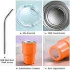 3 OZ Mini Tumbler Shot Glass With Straw and Lid 48 Pcs Mini Tumbler Cups Double Wall Vacuum Insulated Cups, Stainless Steel Sublimation Tumblers set for Family Gatherings, Birthday Parties, White - Image 4