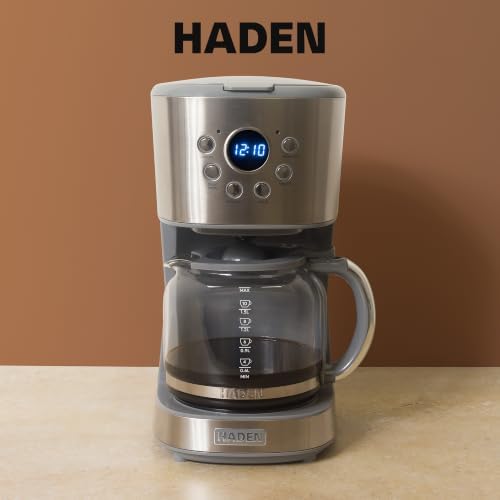HADEN 12 Cup Programmable Drip Coffee Maker Machine, Stainless Steel/Chrome - Image 6