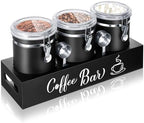 Domensi 3 x 66 oz Airtight Coffee Canisters with Thicken Shelf by Domensi