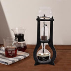 Cold Brew Coffee Maker, 600 ml/20.29 oz Iced Coffee Tower Dripper Coffee Maker & Tea Maker 6-8 Cups, High Borosilicate Glass, Wood, 304 Stainless Steel, Copper - for Home Office (Grey) - Image 4