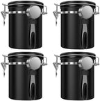 4PCS Coffee Storage Canister 1.5L 51OZ Double Airtight Coffee Beans Container with Date Locator 304 Stainless Steel Kitchen Food Storage Container with Spoon for Tea Sugar - Image 3