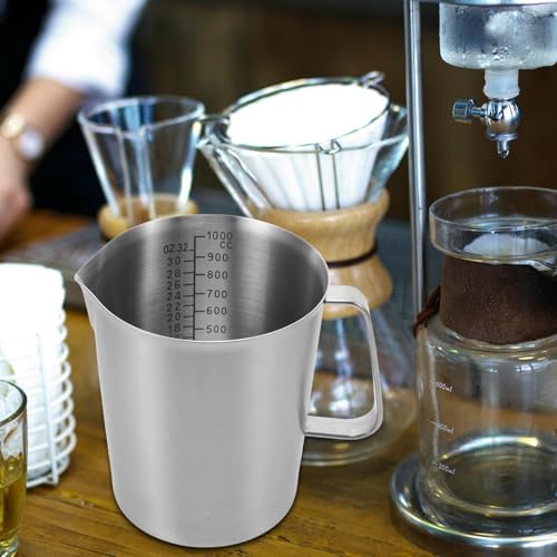 Stainless Steel Milk Pitcher Cup 1000ml with Graduated Surface - Image 7