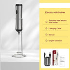Electric Milk Frother, 304 Stainless Steel Handheld Foam Maker - Image 2