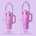 Farsea 40oz Insulated Stainless Steel Travel Tumbler with Handle & Straw - Image 7