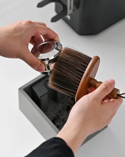 Espresso Knock Box with Brush, Compact Coffee Grounds Container, Grey - Image 2