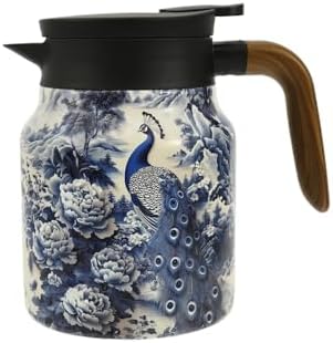 Vintage Floral Tea Stainless Steel Tea Kettle Drip-Proof Tea Pot With Tea Infuser Mini Thermo Coffee Pot Home Teaware (Style 2) by Unknown