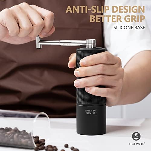 TIMEMORE Manual Coffee Grinder Chestnut C3 ESP Pro, Hand Coffee Grinder, Stainless Steel S2C Conical Burr Coffee Grinder with Foldable Handle, Adjustable Grind Setting for Espresso - Black - Image 5