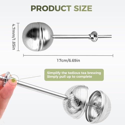 Long Handle Stainless Steel Tea Strainer, 2026 New Mesh Tea Infuser, Reusable Tea Ball for Loose Leaf Tea, Easy Clean Tea Accessories for Home, Fine Mesh Tea Strainer for Tea Lovers(3 Pcs) - Image 6