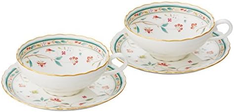 Noritake P58043A/4409 Tea Cup & Saucer (Pair Set) 6.1 fl oz (180 cc) Flower Chisel 2 Guests Bone China by Noritake