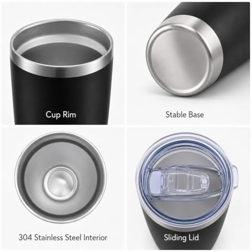 Pandance 20oz Stainless Steel Insulated Tumblers Bulk, Black, 12 Pack - Image 5