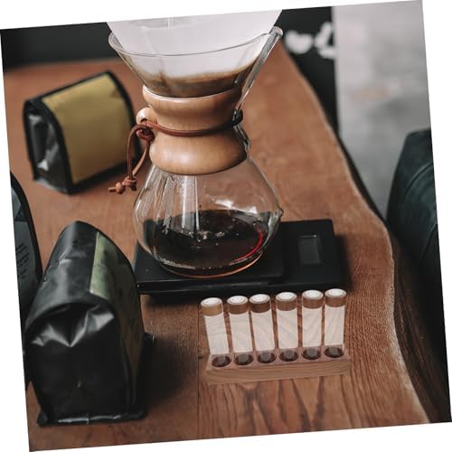 HEALLILY Glass Coffee Bean Display Rack with Wooden Stand, 6 Tubes - Image 5