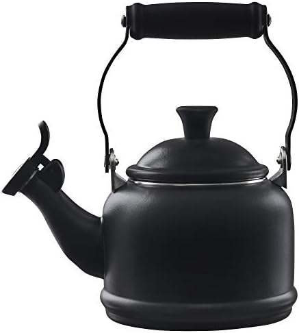 Le Creuset Enamel On Steel Demi Tea Kettle, 1.25 qt., Licorice/Black Knob - Image 2