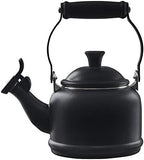Le Creuset Enamel On Steel Demi Tea Kettle, 1.25 qt., Licorice/Black Knob - Image 2