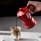 Bincoo Three-valve Espresso Maker Stovetop,2 Cups Camping Moka Pot Espresso Italian Coffee Maker,Rich Crema,Easy to Use (Red) - Image 5
