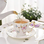 tea cups and saucers,Ceramic Coffee Tea and Saucer Set Bone China European Style Teacups Latte Cups Cup Suitable for Drinks Water - Image 5