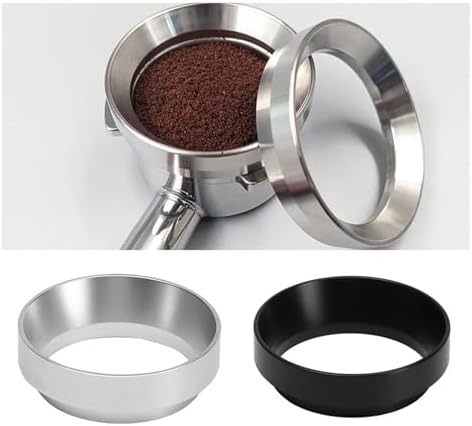 Portafilter Funnel 10 Pcs 51mm Coffee Grounds Collector, Coffee Dosing Ring, and Handle Funnel Tool(Black) - Image 6