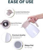 GiNT 1L / 34Oz Thermal Coffee Carafe, Insulated Stainless Steel Coffee Carafes for Keeping Hot/Double Walled Vacuum Thermal Carafe (White) - Image 6