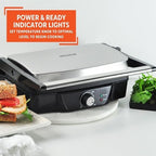 IMUSA Stainless Steel Panini Press Electric with Adjustable Temperature Settings and Nonstick Plates, 1200W - Image 5