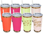 20 oz Tumbler Bulk Stainless Steel Tumblers with Lids and Straws Mixed B by MetalyaTumblers