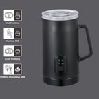 4 IN 1 Electric Milk Frother, Automatic Hot & Cold Milk Foamer, 19.6oz/580ml Large Capacity for Latte Coffee Hot Chocolates Cappuccino (Black, 220V EU PLUG) - Image 2