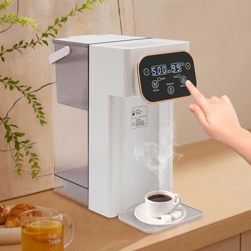 Electric Kettles, Instant Hot Water Dispenser Countertop, Temperature Adjustable 77-210.2℉ & 3L Water Tank Capacity, with Carrying Handle, White - Image 5