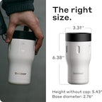 BOBBER 12 oz Insulated Tumbler with 360 Lid – 100% Leak-Proof, Stainless Steel Coffee Cup with Screw On Lid, BPA-Free, Dishwasher Safe – Coffee Travel Mug, Fits Car Cup Holder (Grey) - Image 6