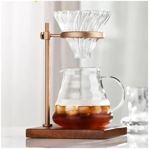 Pour Over Dripper Coffee Station Adjustable Filter Stand Holder With Wooden Base - Image 5