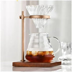 Dripper Hand Pour Over Stand Adjustable Coffee Filter Holder With Wooden Base Station - Image 2