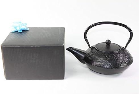 Japanese Antique 24 Fl Oz Black Chinese Dragon Design Cast Iron Teapot Tetsubin with Infuser+ Gift Bow by Unknown