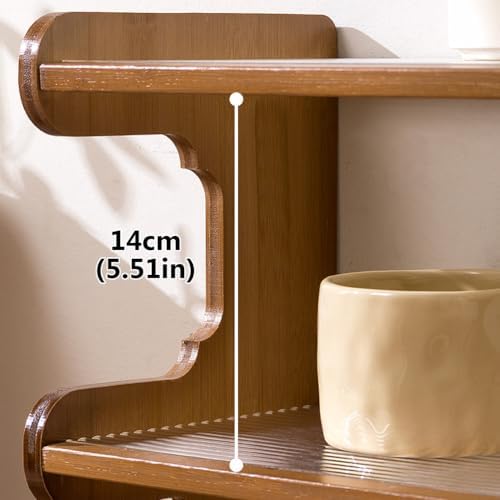 4-Tier Wooden Mug Display Holder, Mug Holder For Countertop Coffee Cup Holder Coffee Mug Organizer Mug Rack for Coffee Bar Organizer Mug Shelf for Cabinet for Kitchen, Home,Acrylic 1 - Image 4