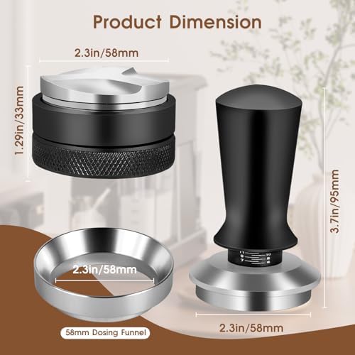 Reoszeank 58mm Espresso Accessories Kit, Distributor, Tamper, Dosing Funnel - Image 6